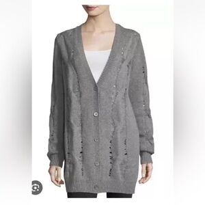 AG Adriano Goldschmied New Sandrine Oversized Wool Mohair Cardigan X Small Nwt